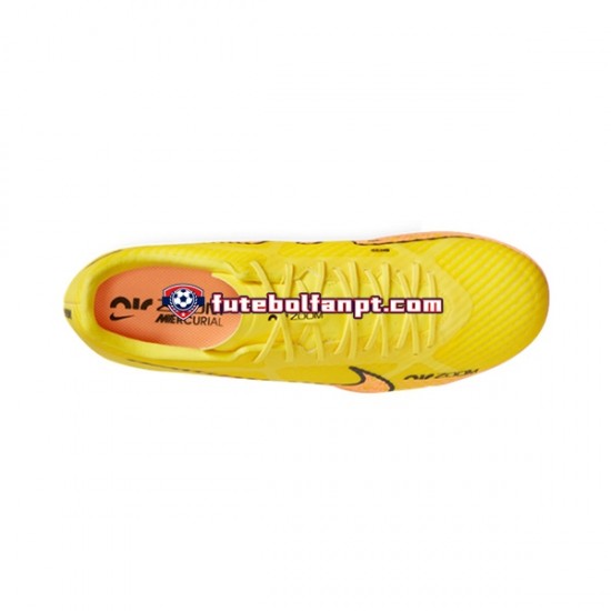Rosa Amarelo Nike Air Zoom Mercurial Vapor XV Academy TF Lucent Chuteiras de futebol