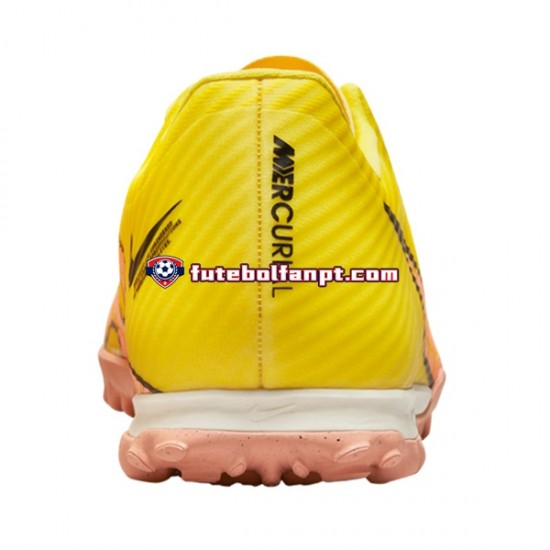 Rosa Amarelo Nike Air Zoom Mercurial Vapor XV Academy TF Lucent Chuteiras de futebol