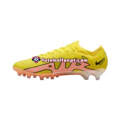 Rosa Amarelo Nike Air Zoom Mercurial Vapor XV Elite AG Pro Lucent Chuteiras de futebol