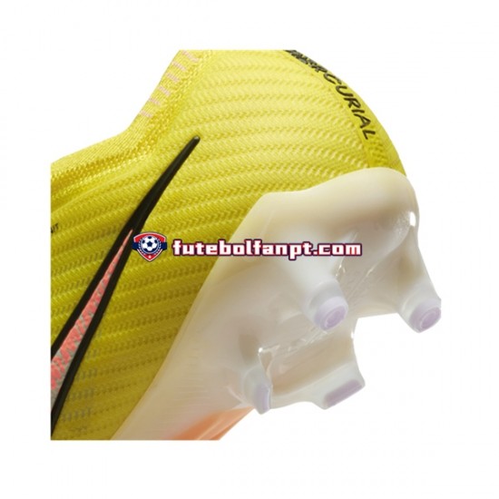Rosa Amarelo Nike Air Zoom Mercurial Vapor XV Elite AG Pro Lucent Chuteiras de futebol