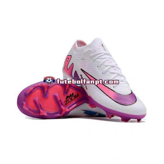 Roxo Rosa Branco Nike Air Zoom Mercurial Vapor XV Elite AG Chuteiras de futebol