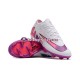 Roxo Rosa Branco Nike Air Zoom Mercurial Vapor XV Elite AG Chuteiras de futebol