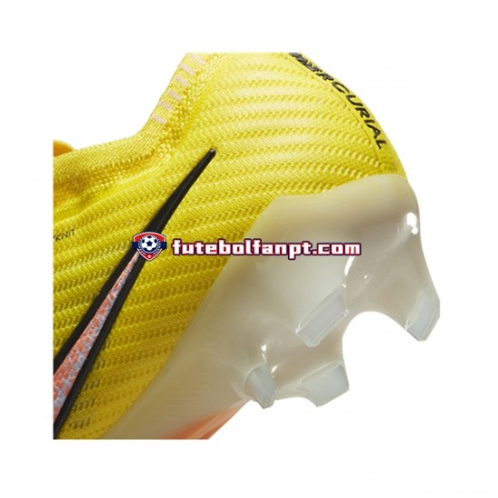 Rosa Amarelo Nike Air Zoom Mercurial Vapor XV Elite FG Lucent Chuteiras de futebol