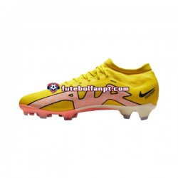 Rosa Amarelo Nike Air Zoom Mercurial Vapor XV Pro FG Lucent Chuteiras de futebol