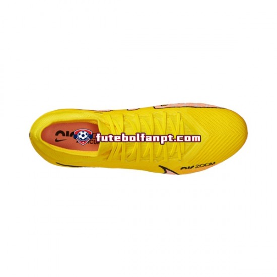 Rosa Amarelo Nike Air Zoom Mercurial Vapor XV Pro FG Lucent Chuteiras de futebol