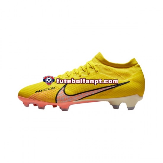Rosa Amarelo Nike Air Zoom Mercurial Vapor XV Pro FG Lucent Chuteiras de futebol