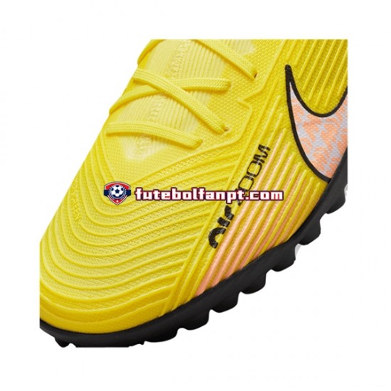 Rosa Amarelo Nike Air Zoom Mercurial Vapor XV Pro TF Lucent Chuteiras de futebol