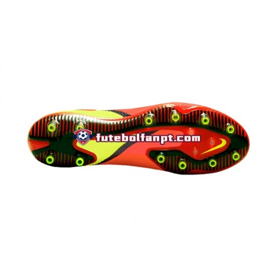 Vermelho Amarelo Branco Nike Phantom GT2 Motivation Elite AG Pro Chuteiras de futebol