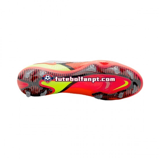 Vermelho Amarelo Branco Nike Phantom GT2 Motivation Elite FG Chuteiras de futebol