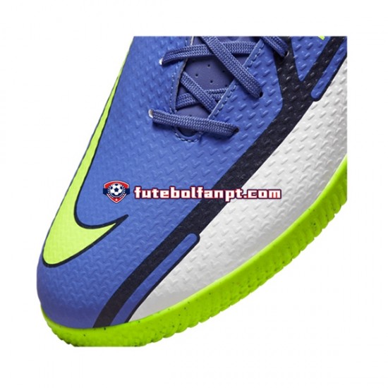 Cinza Azul Amarelo Nike Phantom GT2 Recharge Academy IC Halle Chuteiras de futebol
