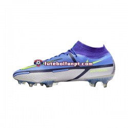 Cinza Azul Amarelo Nike Phantom GT2 Recharge Elite DF FG Chuteiras de futebol