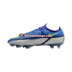 Cinza Azul Amarelo Nike Phantom GT2 Recharge Elite FG Chuteiras de futebol