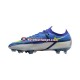 Cinza Azul Amarelo Nike Phantom GT2 Recharge Elite FG Chuteiras de futebol