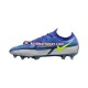 Cinza Azul Amarelo Nike Phantom GT2 Recharge Elite FG Chuteiras de futebol