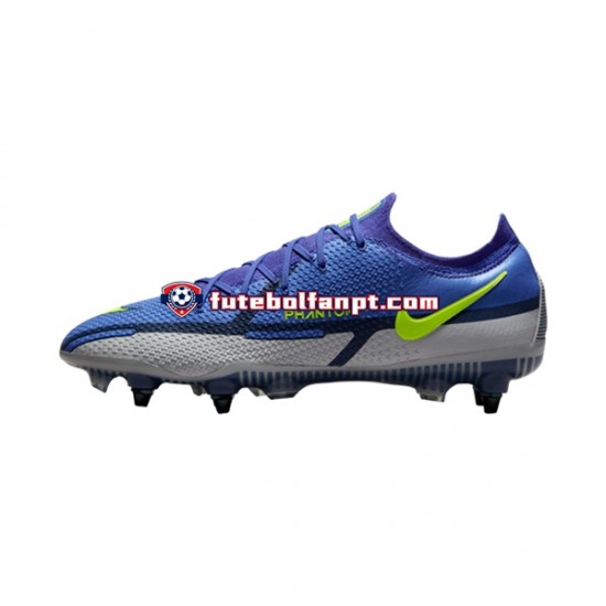 Cinza Azul Amarelo Nike Phantom GT2 Recharge Elite SG Pro AC Chuteiras de futebol