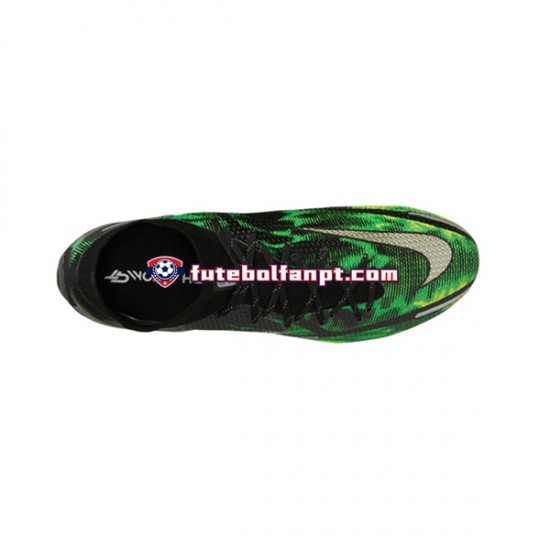 Cinza Verde Preto Nike Phantom GT2 Shockwave Elite DF FG Chuteiras de futebol