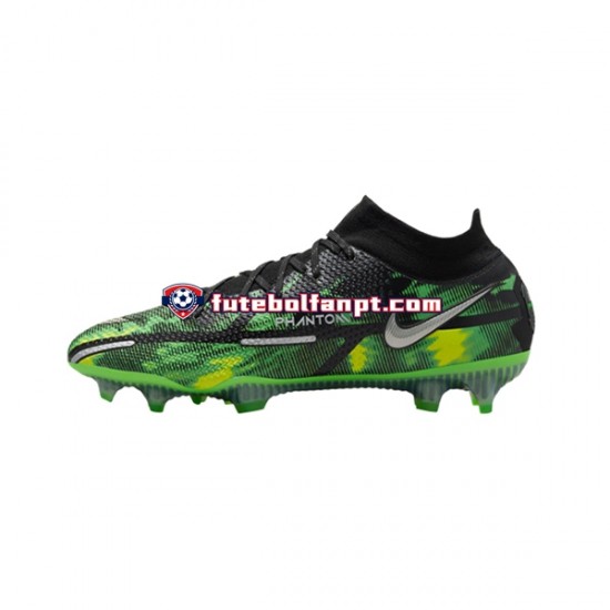 Cinza Verde Preto Nike Phantom GT2 Shockwave Elite DF FG Chuteiras de futebol