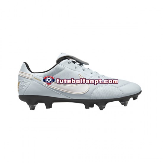 Cinza Branco Preto Nike Premier III SG Pro AC Chuteiras de futebol
