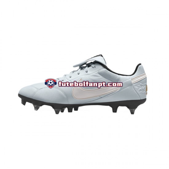 Cinza Branco Preto Nike Premier III SG Pro AC Chuteiras de futebol