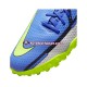 Cinza Azul Amarelo Nike React Phantom GT2 Recharge Pro TF Chuteiras de futebol