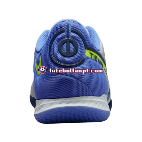 Cinza Azul Amarelo Nike React Tiempo Legend IX Recharge Pro IC Halle Chuteiras de futebol
