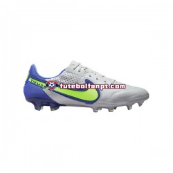 Cinza Azul Amarelo Branco Nike Tiempo Legend IX Recharge Elite FG Chuteiras de futebol