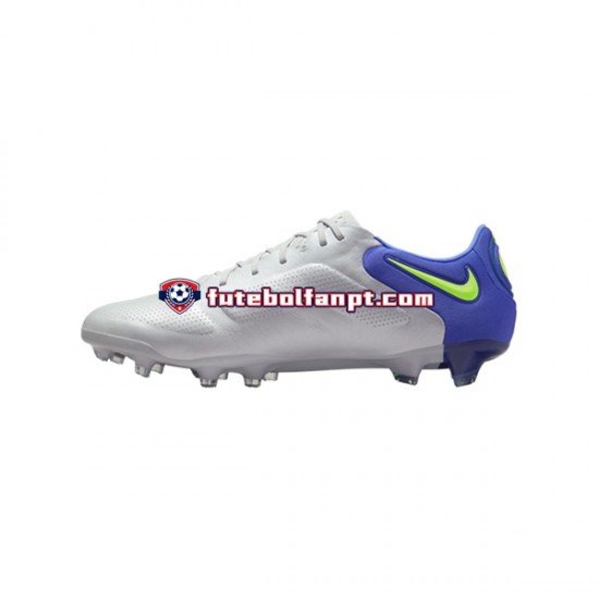 Cinza Azul Amarelo Branco Nike Tiempo Legend IX Recharge Elite FG Chuteiras de futebol