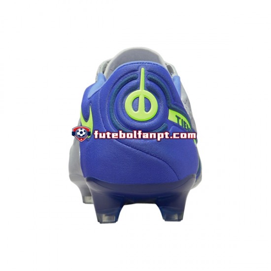 Cinza Azul Amarelo Branco Nike Tiempo Legend IX Recharge Elite FG Chuteiras de futebol