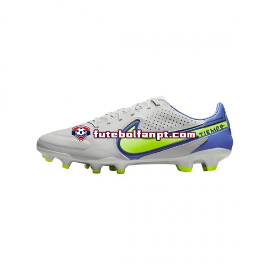 Cinza Azul Amarelo Nike Tiempo Legend IX Recharge Pro FG Chuteiras de futebol