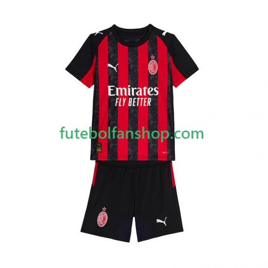 Camisola Principal AC Milan Época 2025/2026 Manga Curta ,Criança