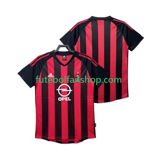 Camisola Principal AC Milan Retro 2002 2003 Manga Curta ,Homem Camisola Principal AC Milan Retro 2002 2003 Manga Curta ,Homem