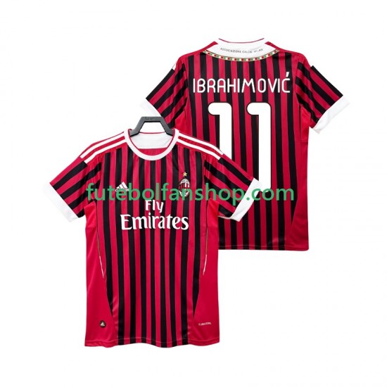 Camisola Principal AC Milan Zlatan IBRAHIMOVIC 11 Retro 2011 2012 Manga Curta ,Homem Camisola Principal AC Milan Zlatan IBRAHIMOVIC 11 Retro 2011 2012 Manga Curta ,Homem