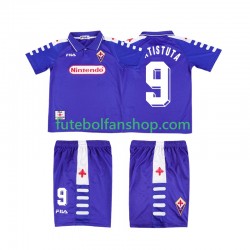 Camisola Principal ACF Fiorentina BATISTUTA 9 Retro 1998 1999 Manga Curta ,Criança