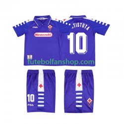 Camisola Principal ACF Fiorentina RUICOSTA 10 Retro 1998 1999 Manga Curta ,Criança