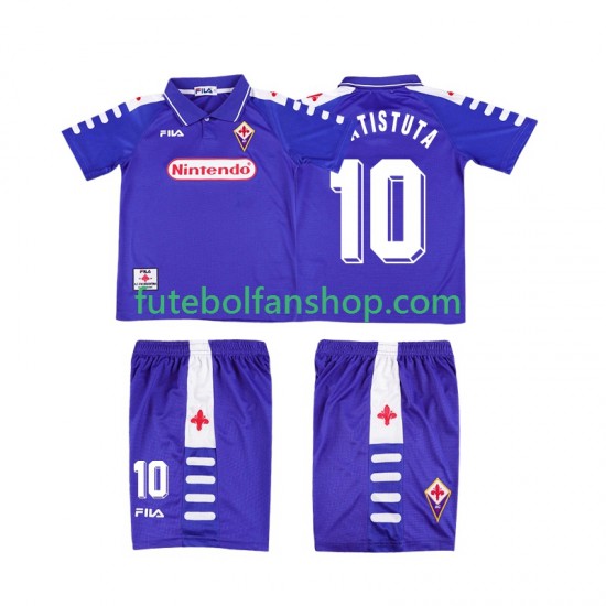 Camisola Principal ACF Fiorentina RUICOSTA 10 Retro 1998 1999 Manga Curta ,Criança Camisola Principal ACF Fiorentina RUICOSTA 10 Retro 1998 1999 Manga Curta ,Criança