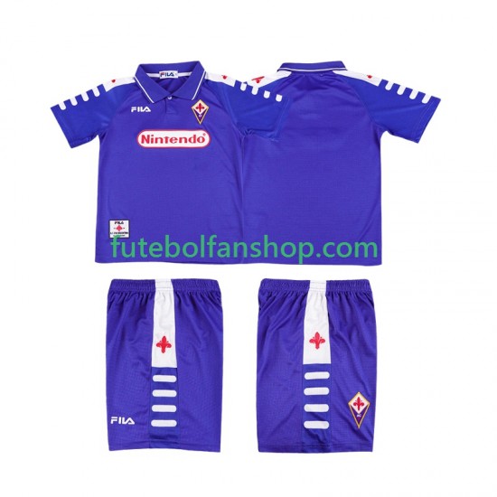 Camisola Principal ACF Fiorentina Retro 1998 1999 Manga Curta ,Criança Camisola Principal ACF Fiorentina Retro 1998 1999 Manga Curta ,Criança