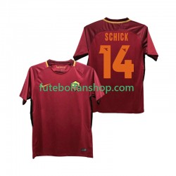Camisola Principal AS Roma SCHICK 14 Retro 2017-2018 Manga Curta ,Homem