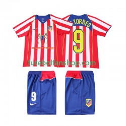 Camisola Principal Atlético Madrid F TORRES 9 Retro 2004 2005 Manga Curta ,Criança