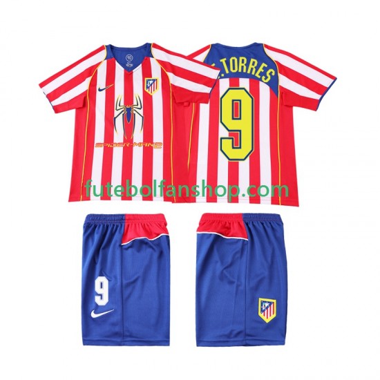 Camisola Principal Atlético Madrid F TORRES 9 Retro 2004 2005 Manga Curta ,Criança Camisola Principal Atlético Madrid F TORRES 9 Retro 2004 2005 Manga Curta ,Criança