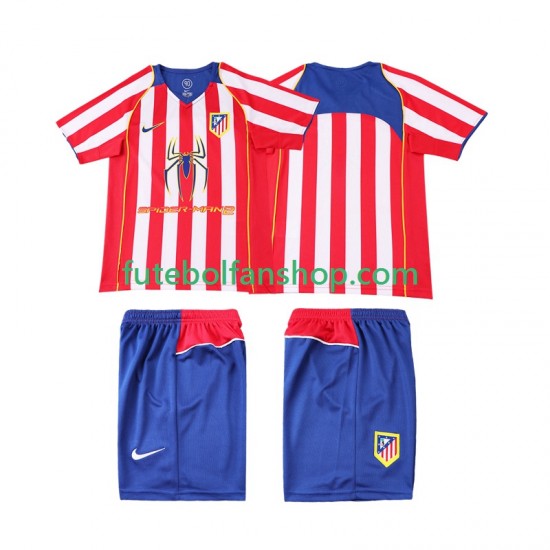 Camisola Principal Atlético Madrid Retro 2004 2005 Manga Curta ,Criança Camisola Principal Atlético Madrid Retro 2004 2005 Manga Curta ,Criança