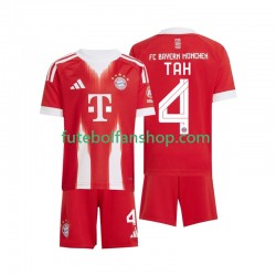 Camisola Principal Bayern de Munique Jonathan Tah 4 Época 2025/2026 Manga Curta ,Criança