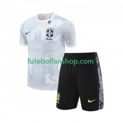 Principal Seleção Brasileira Branco JESUS Football Shirts Época 2024/2025 Manga Curta ,Criança