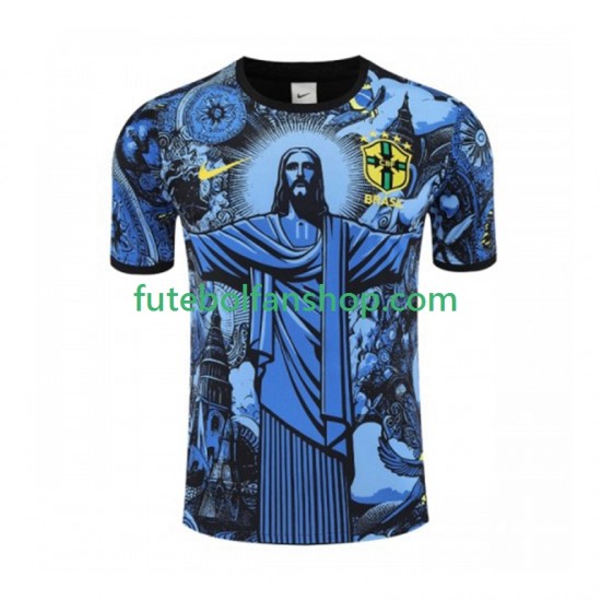 Camisola Principal Seleção Brasileira Azul Jesus Época 2024/2025 Manga Curta ,Homem