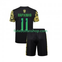 Camisola Principal Seleção Brasileira RAPHINHA 11 Jesus 2024 Manga Curta ,Criança