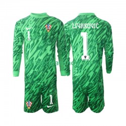 Camisola Alternativo Guarda-redes Seleção Croata DOMINIK LIVAKOVIC 1 2024 Manga Comprida ,Criança