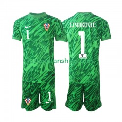 Camisola Alternativo Guarda-redes Seleção Croata DOMINIK LIVAKOVIC 1 2024 Manga Curta ,Criança