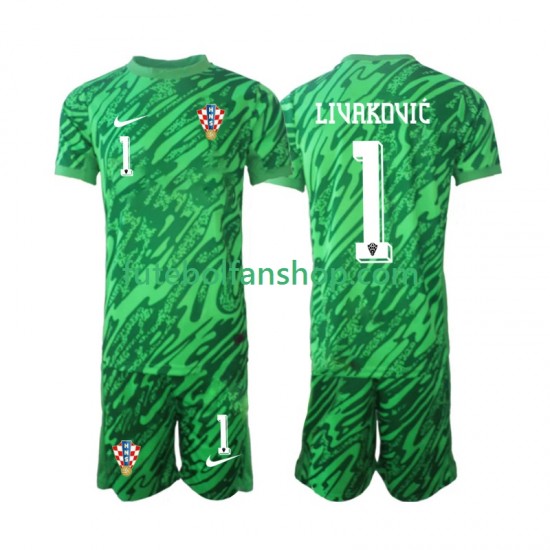 Camisola Alternativo Guarda-redes Seleção Croata DOMINIK LIVAKOVIC 1 2024 Manga Curta ,Criança Camisola Alternativo Guarda-redes Seleção Croata DOMINIK LIVAKOVIC 1 2024 Manga Curta ,Criança