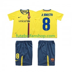 Camisola Alternativo FC Barcelona A INIESTA 8 Retro 2008 2009 Manga Curta ,Criança