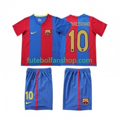 Camisola Principal FC Barcelona RONALDINHO 10 Retro 2006 2007 Manga Curta ,Criança