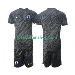 Camisola Principal Guarda-redes Seleção Finlandesa 2024 Manga Curta ,Criança